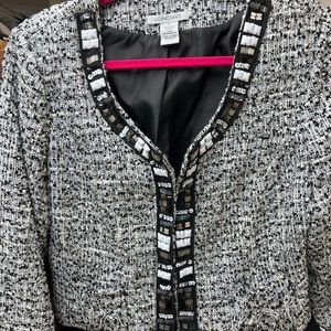 Vintage Luciano Danté Tweed Blazer with beaded color matched accents!